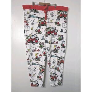 Peanuts Plush Sleep Pants PJ Bottoms Snoopy Woodstock Size 3X Drawstring